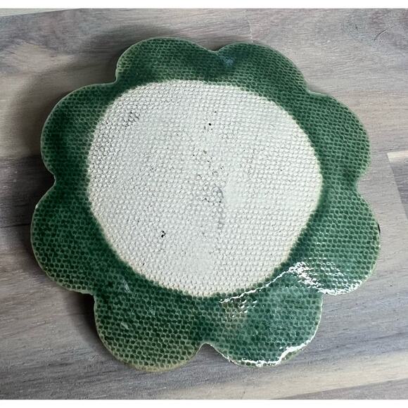 Handmade Green Michigan Home Jewelry Trinket Tray Flower Shaped Michigander Art - Picture 2 of 3